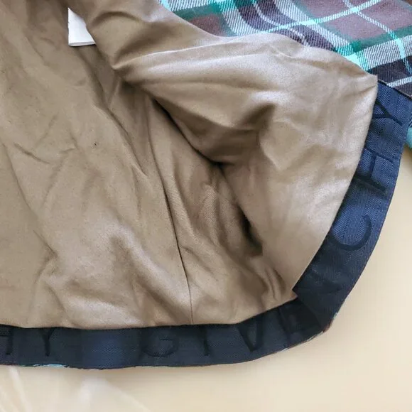 Givenchy Vintage 90's Multi-Color Plaid Women's Wool Blazer Logo Buttons Size 44 - Picture 8 of 16